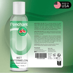 Penchant Wet Watermelon water-based personal lubricant with juicy watermelon flavor, 4oz, non-sticky, condom and toy safe.