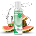 Penchant Wet Watermelon water-based personal lubricant with juicy watermelon flavor, 4oz, non-sticky, condom and toy safe.