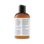 Penchant organic aloe based personal lubricant bottle back label with bilingual ingredients and usage instructions, transparent background