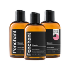 Three Penchant Classic Silicone Based Premium Nightstand Lube 4oz bottles bundle, made in USA, transparent background