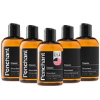 Five Penchant Classic Silicone Based Premium Nightstand Lube 4oz bottles 5-pack bundle, made in USA, transparent background