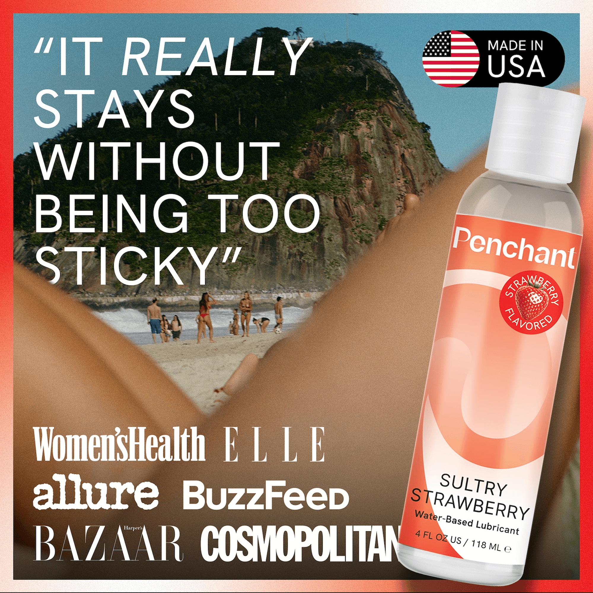 Strawberry Lube - Sultry Sensation Personal Lubricant 4oz bottle with reviews, USA made.