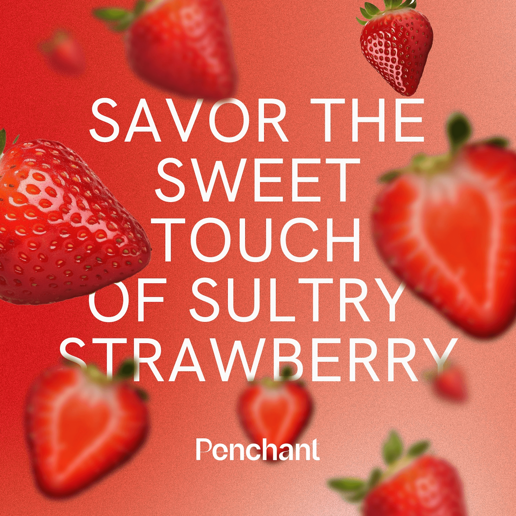 Penchant Sultry Strawberry water-based lube, 4oz bottle with strawberry flavor, gentle, non-sticky, condom-safe personal lubricant